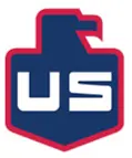 A blue shield-shaped logo with a red outline, featuring the white letters US and a stylized eagle head at the top.