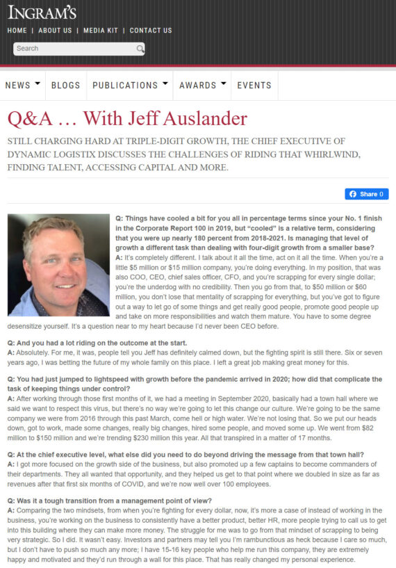 Jeff Auslander Interview - Ingram's August 2022