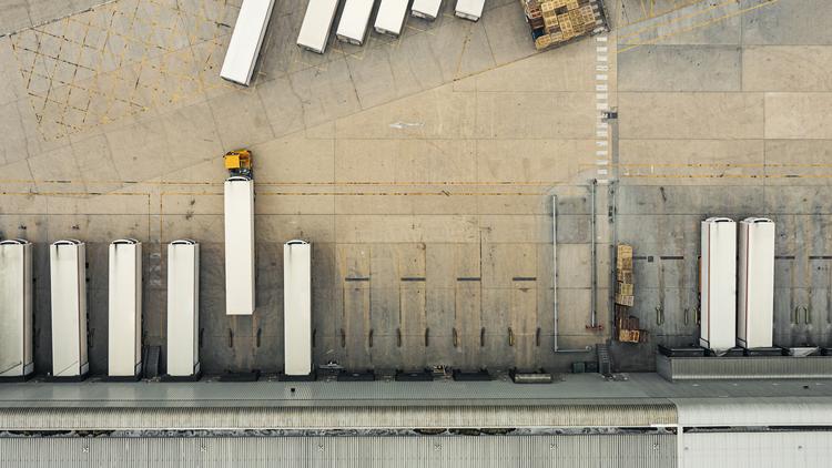 Trailers at a shipping dock